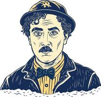 A vintage character icon of comedian vector