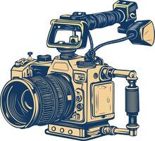 Camera rig icon in vintage style vector