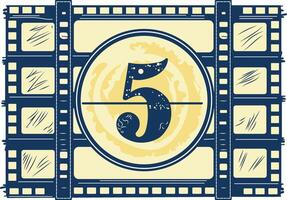 Film countdown icon in vintage style vector