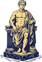 Classical statue icon in vintage style vector