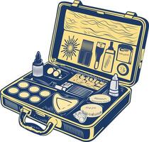 A vintage icon of make up kit vector