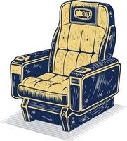A vintage style icon of cinema seat vector