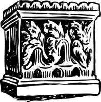Ancient stone carving masterpiece illustration in vintage style vector
