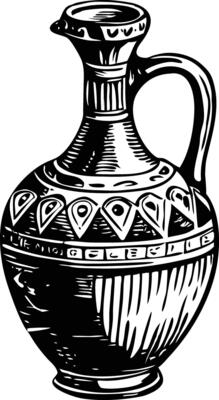 Ancient wine jug illustration in vintage style