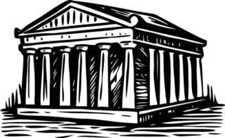 A vintage illustration of ancient column building vector
