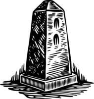Old mile marker illustration in vintage style vector