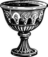 Ancient chalice illustration in vintage style vector