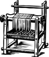 A vintage illustration depicting medieval loom vector