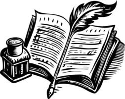 A sketchy illustration of a vintage book vector