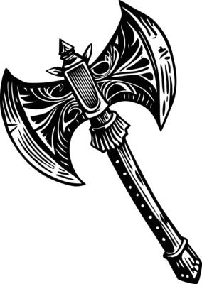 Vintage illustration of a battle axe