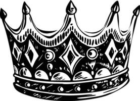 A vintage style illustration of a crown vector