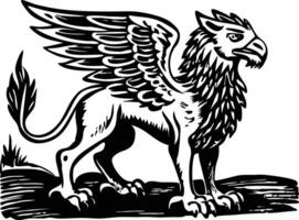 Griffin statue illustration in vintage style vector