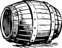 A sketchy illustration of wooden barrel vector
