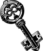 A sketchy illustration of a vintage key vector