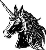 Vintage style illustration of a unicorn head vector