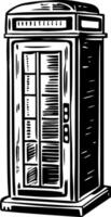 A sketchy illustration of vintage phone booth vector