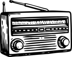 A sketchy illustration of vintage radio device vector