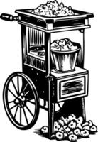 Popcorn machine illustration in vintage style vector