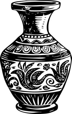 Sketchy illustration of a beautiful vintage vase