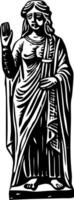 Sketchy style illustration depicting a statue vector