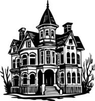 A sketchy illustration of victorian mansion vector