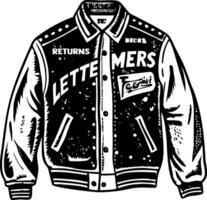 Sketchy illustration depicting letterman jacket vector