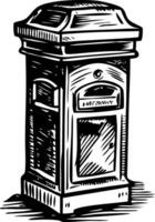 Old mailbox illustration in vintage style vector