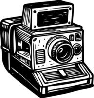 A sketchy illustration of a vintage polaroid camera vector