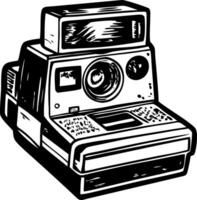 Sketchy illustration depicting an antique polaroid camera vector