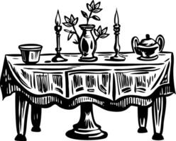 A vintage style illustration of table centerpiece vector