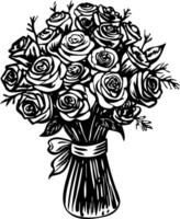 A sketchy illustration of a bridal bouquet vector