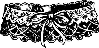 Lace garter vintage style illustration vector