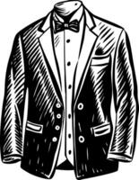 Sketchy style illustration of a groom suit vector