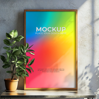 Stylish empty frame for digital artwork and creative branding psd