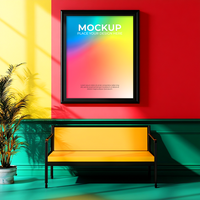 Black frame mockup for bold and striking creative visuals psd
