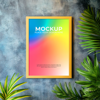 Stylish blank picture frame for poster and print display psd