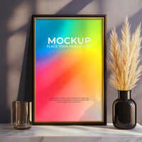 Simple empty frame for creative digital branding materials psd
