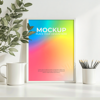 Elegant empty frame for modern home and office decoration psd