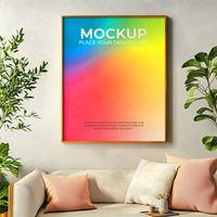 Elegant borderless frame mockup for futuristic design presentations psd
