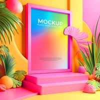 High-resolution blank frame for realistic visual branding psd