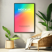 High-resolution empty frame mockup for product showcases psd
