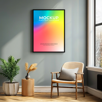 High-quality empty frame for interior branding visuals psd