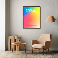 Modern empty frame mockup for artwork and poster design psd