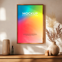 Minimalist picture frame template for branding displays psd