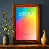 Large empty frame mockup for home and office wall art psd