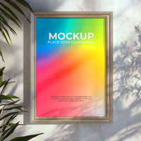 Abstract art blank frame template for modern interiors psd