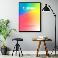 Blank white frame mockup for artistic display ideas psd