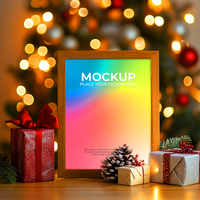 Premium empty picture frame mockup for designers and artists psd