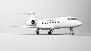 Jetliner or airplane mockup isolated on white background for branding psd