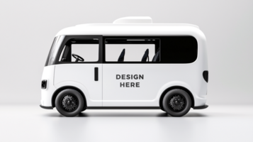 Shuttle bus or mini van mockup isolated on white background for design placement psd